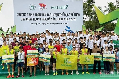 Hơn 3.200 người tham gia 'Chương trình toàn dân tập luyện thể dục thể thao - giải chạy Hương Trà, Đà Nẵng discovery 2026'