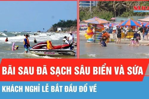 Phường Vũng Tàu: Bãi Sau đã sạch sâu biển và sứa, khách nghỉ lễ bắt đầu đổ về