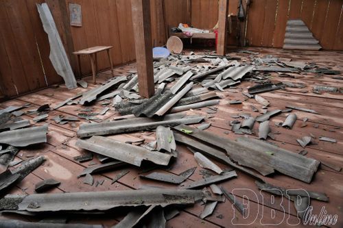 Mưa lốc gây thiệt hại nhà ở của người dân xã Mường Nhé và Quảng Lâm
