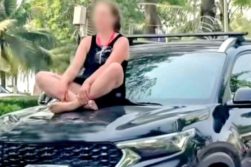 Xác minh trường hợp nữ du khách nước ngoài ngồi trên nắp ca pô xe ô tô
