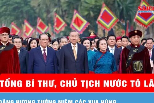 Tổng Bí thư, Chủ tịch nước Tô Lâm dâng hương tưởng niệm các Vua Hùng