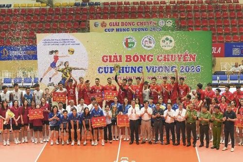 Chung kết bóng chuyền Cúp Hùng Vương 2026: Công an Thành phố Hồ Chí Minh chiến thắng áp đảo Biên phòng MB, trở thành 'tân vương' của giải đấu