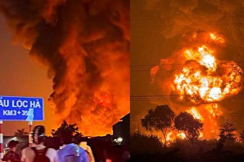 Cháy lớn tại Lộc Hà: Nhiệt lớn, khí độc dày đặc, phải dùng rô-bốt chữa cháy
