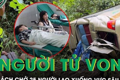 Xe khách chở 25 người lao xuống vực sâu 100m, 2 người tử vong, nhiều người bị thương