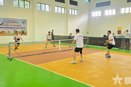 Sôi nổi giải pickleball Lữ đoàn 299 (Quân đoàn 12)