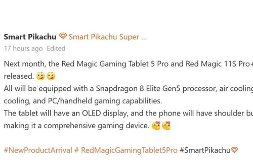 Red Magic sắp ra mắt Gaming Tablet 5 Pro và 11S Pro+ với chip Snapdragon 8 Elite Gen 5