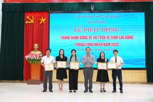 Xã Sơn Đồng phát động Tháng An toàn, vệ sinh lao động và Tháng Công nhân 2026
