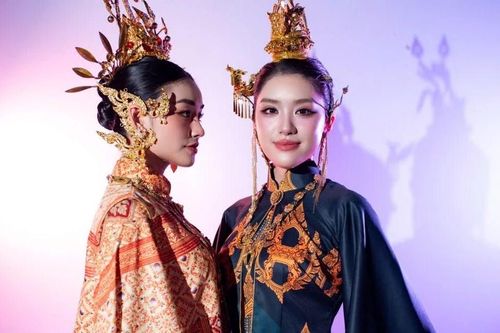 Hai 'nàng Hậu' Yến Nhi và Phương Oanh cùng NTK Nguyễn Việt Hùng kể chuyện văn hóa Chăm Pa bằng tà áo dài