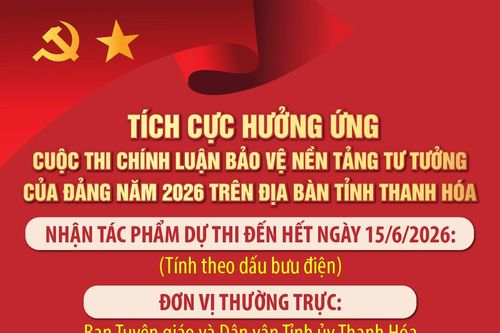 Tích cực hưởng ứng cuộc thi chính luận bảo vệ nền tảng tư tưởng của Đảng năm 2026 trên địa bàn tỉnh Thanh Hóa