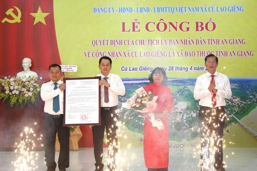 Công bố quyết định công nhận Cù Lao Giêng là xã đảo thuộc tỉnh An Giang