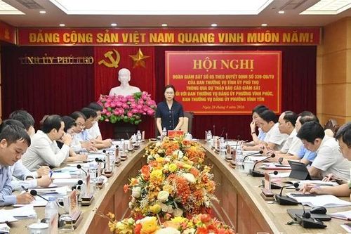 Giám sát đối với Ban Thường vụ Đảng ủy các phường Vĩnh Phúc và Vĩnh Yên