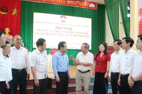 Bí thư Tỉnh ủy, Trưởng Đoàn ĐBQH tỉnh Thanh Hóa tiếp xúc cử tri xã Biện Thượng