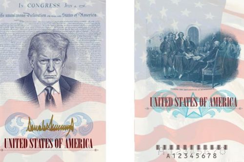 Hộ chiếu Mỹ phiên bản giới hạn sẽ in hình Tổng thống Donald Trump