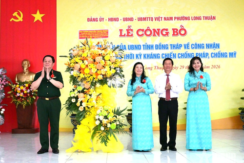 Đại tướng Nguyễn Trọng Nghĩa dự Lễ công bố xã An toàn khu tại Đồng Tháp