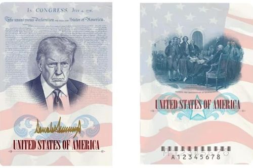 Không chỉ tiền xu, ông Trump còn xuất hiện trên hộ chiếu Mỹ