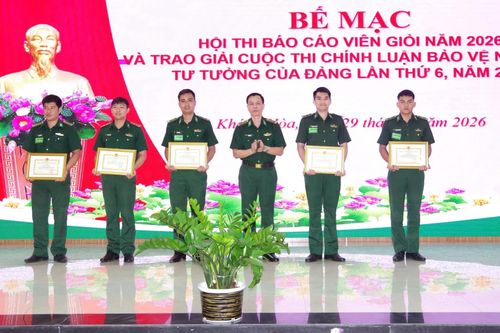 Bộ đội Biên phòng tỉnh Khánh Hòa trao giải Cuộc thi chính luận bảo vệ nền tảng tư tưởng của Đảng lần thứ 6