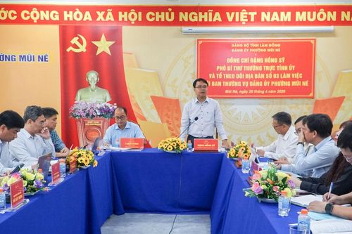 Phó Bí thư Thường trực Tỉnh ủy Lâm Đồng Đặng Hồng Sỹ làm việc với phường Mũi Né
