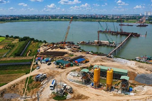 Dự án cầu Ngọc Hồi đang được đẩy nhanh tiến độ