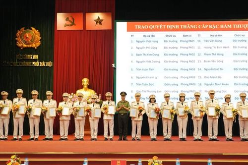 Công bố quyết định thăng cấp bậc hàm thượng tá đối với 146 đồng chí