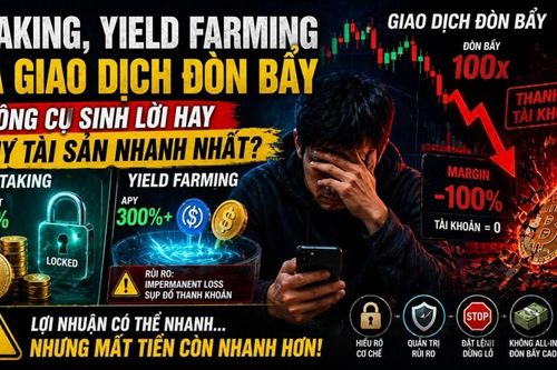 Staking, yield farming và đòn bẩy: Sinh lời hay 'máy hủy tài sản' crypto?