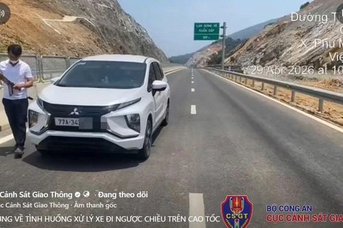 Xử lý tài xế chạy ngược chiều trên cao tốc Hoài Nhơn - Quy Nhơn