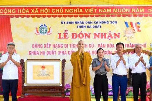 Xã Hồng Sơn: Chùa Hạ Quất được công nhận Di tích lịch sử, văn hóa cấp thành phố