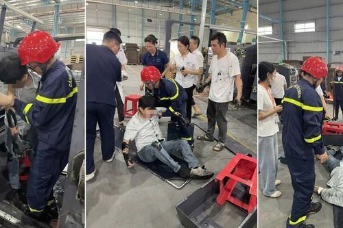 Kịp thời cứu nạn công nhân mắc kẹt trong máy sản xuất
