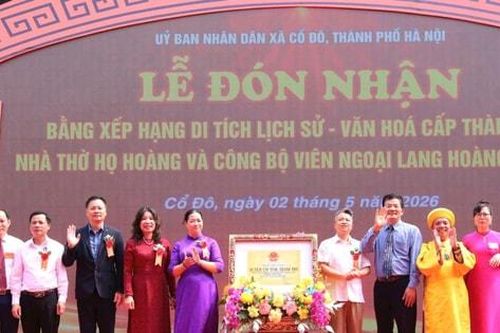Xã Cổ Đô đón nhận Bằng xếp hạng di tích lịch sử - văn hóa cấp thành phố