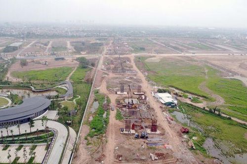 Cận cảnh đoạn Vành đai 3,5 trên cao đang xây ở Hưng Yên