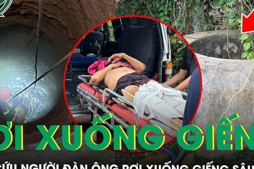 Hơn 1 tiếng nghẹt thở giải cứu người đàn ông rơi xuống giếng sâu 35m ở TP.HCM
