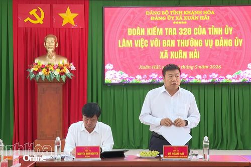 Đoàn kiểm tra 328 của Tỉnh ủy làm việc với Ban Thường vụ Đảng ủy xã Xuân Hải