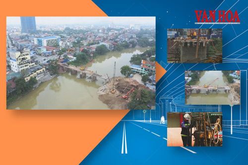 Toàn cảnh đại công trường cầu trăm tỉ vượt sông ở Thái Nguyên