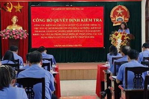 Đoàn kiểm tra liên vụ VKSND tối cao công bố Quyết định kiểm tra tại VKSND tỉnh Lạng Sơn