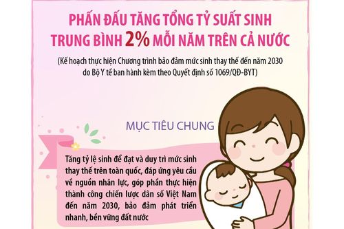 Phấn đấu tăng tổng tỷ suất sinh trung bình 2% mỗi năm trên cả nước