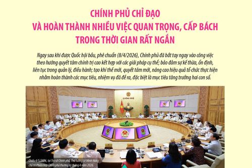 Chính phủ chỉ đạo và hoàn thành nhiều việc quan trọng, cấp bách trong thời gian rất ngắn
