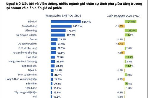 Đã có 803 doanh nghiệp báo lợi nhuận quý 1/2026, tăng trưởng 38,2% cùng kỳ
