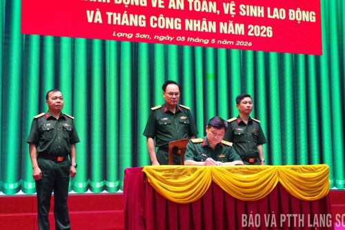 Bộ Chỉ huy Quân sự tỉnh: Phát động Tháng hành động an toàn, vệ sinh lao động và Tháng công nhân năm 2026