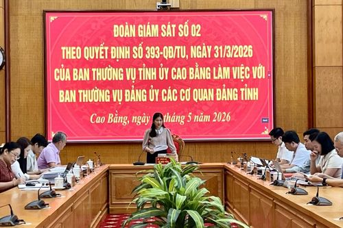 Đoàn Giám sát số 2 của Ban Thường vụ Tỉnh ủy làm việc với Ban Thường vụ Đảng ủy các cơ quan Đảng tỉnh