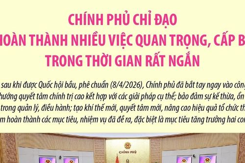 Chính phủ chỉ đạo và hoàn thành nhiều việc quan trọng, cấp bách trong thời gian rất ngắn