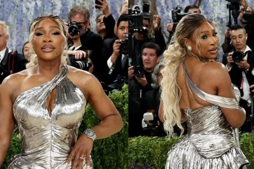 Serena Williams gây tranh cãi với trang phục phối màu vàng bạc tại Met Gala