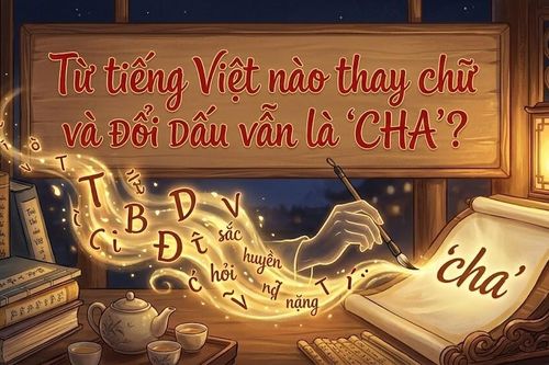 Từ tiếng Việt nào thay chữ và đổi dấu vẫn là 'cha'?