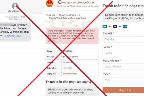 Cảnh giác với chiêu lừa đảo phạt nguội qua website giả mạo dịch vụ công