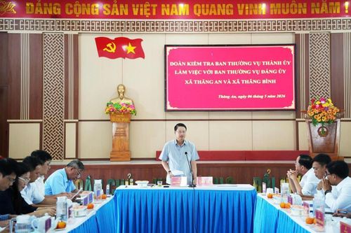 Đoàn kiểm tra Ban Thường vụ Thành ủy làm việc với xã Thăng Bình và Thăng An
