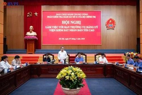 Đoàn kiểm tra, giám sát số 11 của Bộ Chính trị làm việc với Đảng ủy VKSND tối cao