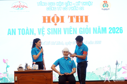 Công ty Cổ phần 32 (Tổng cục Hậu cần - Kỹ thuật) thi an toàn, vệ sinh viên giỏi