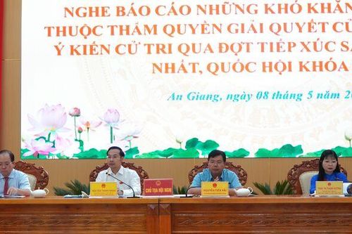 Đoàn đại biểu Quốc hội tỉnh An Giang nghe báo cáo khó khăn, vướng mắc của tỉnh