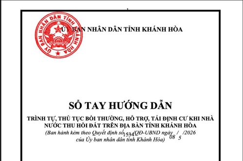 Ban hành Sổ tay hướng dẫn trình tự thủ tục bồi thường, hỗ trợ, tái định cư khi Nhà nước thu hồi đất