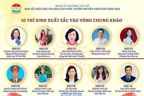 Ấn tượng Bí thư Chi bộ Nhật Tân tại chung khảo Hội thi Báo cáo viên giỏi phường Tây Hồ năm 2026
