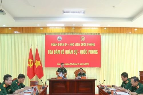 Quân đoàn 34 và Học viện Quốc phòng tọa đàm về quân sự, quốc phòng