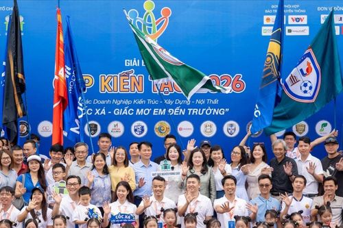 Khai mạc Giải bóng đá Cúp Kiến tạo 2026 tiếp sức giấc mơ 'Em đến trường'